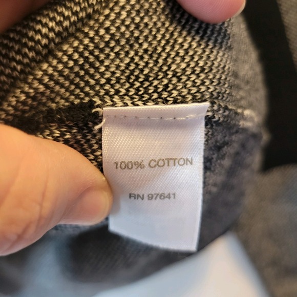 J Jill Top Women Pull Over Sweater Black White 100% Cotton - Picture 3 of 5